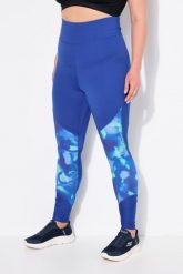 Damskie Sportowe legginsy szybkoschnące wysoki stan kieszeń na zamek. Niebieskie legginsy damskie Ulla Popken, plus size, bez wzorów, z elastanu. Za 239.99 zł.