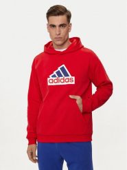 Adidas Bluza Future Icons Badge of Sport IS8338 Czerwony Regular Fit. Czerwone bluzy bez kaptura męskie Adidas, m, z bawełny. Za 199.99 zł.