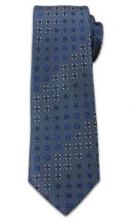 Stylowy Krawat Męski - Motyw Geometryczny - Chattier - 6,5 cm, Ciemny Niebieski. Niebieskie krawaty i muchy męskie Chattier, bez wzorów, z tkaniny, eleganckie. Za 49.00 zł.