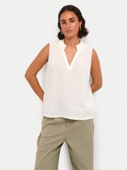 Kaffe Top Alice 10508545 Biały Regular Fit. Białe topy damskie Kaffe, bez wzorów, z bawełny, bez ramiączek. Za 199.99 zł.