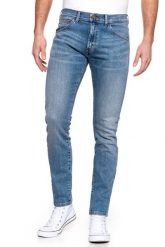 SPODNIE MĘSKIE WRANGLER BRYSON HOPKINS BLUE W14X23185 112126666. Niebieskie spodnie materiałowe męskie Wrangler, bez wzorów, z jeansu, z obniżonym stanem. Za 199.99 zł.