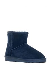 NICEBAY Skórzane botki zimowe "Gravelly" w kolorze granatowym rozmiar: 37. Niebieskie botki damskie Nicebay, na zimę, z materiału, bez obcasa, bez zapięcia. Za 190.97 zł.