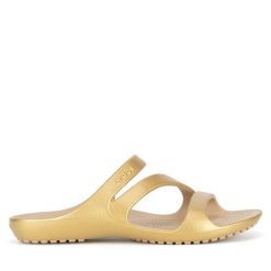 Klapki Crocs. Żółte klapki damskie Crocs, bez wzorów, bez obcasa. Za 149.99 zł.