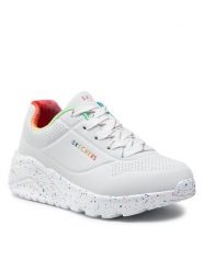 Skechers Sneakersy Rainbow Speckle 310456L/WMLT Biały. Białe buty sportowe dziewczęce Skechers, bez wzorów, ze skóry, bez zapięcia. Za 163.19 zł.