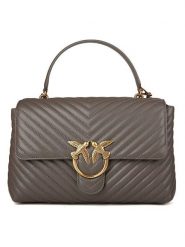 Pinko Skórzana torebka w kolorze szarym - 34 x 22 x 13 cm rozmiar: onesize. Szare torebki klasyczne damskie Pinko, bez wzorów, z materiału, z tłoczeniem, bez dodatków. Za 1,383.71 zł.