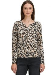 BETTY & CO Koszulka w kolorze beżowo-czarnym rozmiar: XL. Brązowe bluzki damskie Betty & Co., xl, bez wzorów, bez kołnierzyka. Za 104.95 zł.