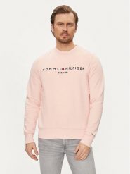 Tommy Hilfiger Bluza Logo MW0MW11596 Różowy Regular Fit. Czerwone bluzy bez kaptura męskie Tommy Hilfiger, m, z bawełny. Za 359.99 zł.