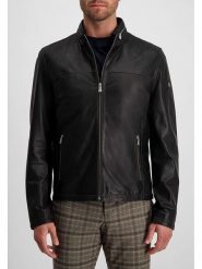 Milestone Skórzana kurtka "Bermuda" w kolorze czarnym rozmiar: 50. Czarne kurtki męskie Milestone, bez wzorów, ze skóry, bez kaptura. Za 448.99 zł.