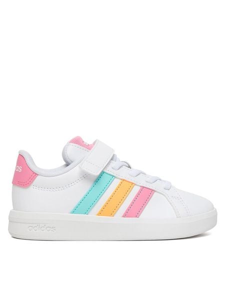 Adidas Sneakersy Grand Court 3.0 El C KI6503 Biały. Białe buty sportowe dziewczęce Adidas, bez wzorów, ze skóry, bez zapięcia. Za 169.99 zł.