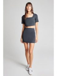 Adidas Spódnica w kolorze antracytowym rozmiar: M. Czarne spódniczki damskie Adidas, m, bez wzorów, prążkowane, mini. Za 87.61 zł.