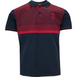 Koszulka POLO, Granatowo-Czerwona w Paski, Krótki Rękaw, Męska, z Nadrukiem. Czerwone koszulki polo męskie Porthal, l, bez wzorów, z bawełny, bez ramiączek. Za 145.00 zł.