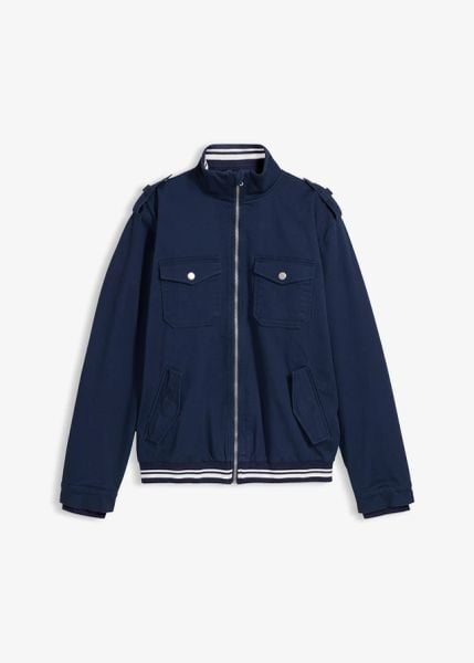Kurtka przejściowa w fasonie regular fit. Niebieskie kurtki treningowe męskie bonprix, l, bez wzorów. Za 259.99 zł.