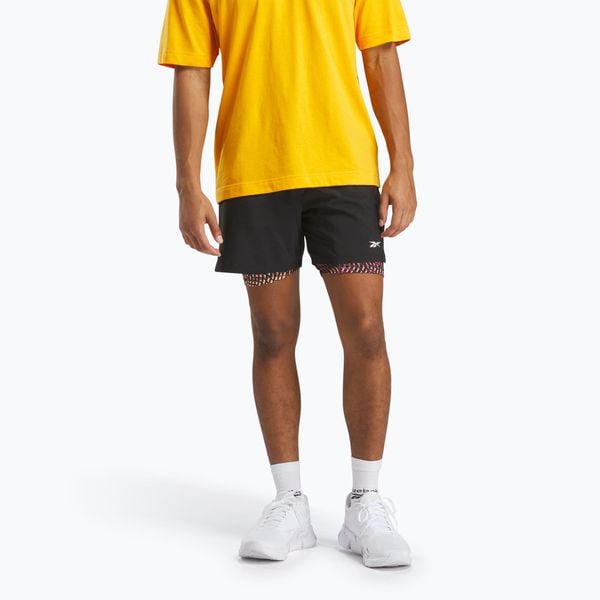 Spodenki Reebok Athlete Hype 2-IN-1. Czarne szorty sportowe męskie REEBOK FITNESS, na fitness i siłownię. Za 209.99 zł.