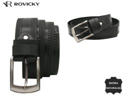Pasek męski Rovicky R-PI-01 czarny. Czarne paski męskie ROVICKY, bez wzorów, ze skóry, klasyczne. Za 61.99 zł.