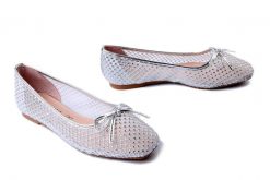 SCAVIOLA S-342 SILVER, baleriny damskie. Szare baleriny damskie Sca'viola, bez wzorów, bez obcasa, na płaskiej podeszwie. Za 160.93 zł.