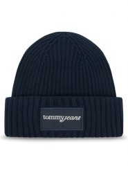 Tommy Jeans Czapka Script AW0AW17909 Granatowy. Niebieskie czapki zimowe damskie Tommy Jeans, z bawełny. Za 199.99 zł.