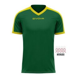 Koszulka piłkarska dla dorosłych Givova Revolution Interlock. Zielone t-shirty sportowe męskie Givova, bez ramiączek, do piłki nożnej. W wyprzedaży za 40.50 zł.