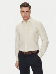 Marc O'Polo Koszula 523 7428 42318 Kremowy Regular Fit. Białe koszule męskie Marc O´Polo, m, bez wzorów, ze lnu, bez kołnierzyka, bez ramiączek. Za 227.99 zł.