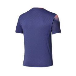 T-shirt Mizuno Tennis Graphic Sleeve Tee. Niebieskie t-shirty damskie Mizuno, l, bez wzorów, bez kołnierzyka. Za 270.45 zł.