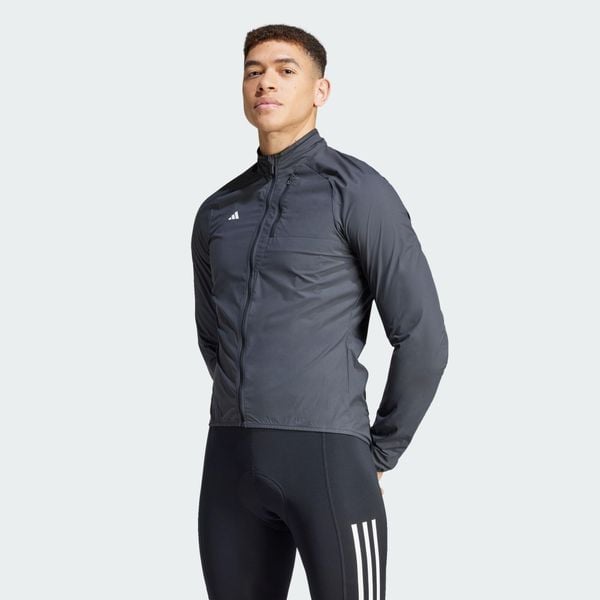 Kurtka The WIND.RDY Cycling. Czarne kurtki męskie Adidas, bez wzorów, z materiału, sportowe, bez kaptura. Za 479.00 zł.