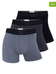 CR7 Bokserki (3 pary) w kolorze szarym, antracytowym i czarnym rozmiar: L. Czarne bokserki męskie CR7, bez wzorów. Za 73.99 zł.