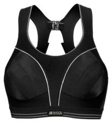 Biustonosz Shock Absorber Ultimate Run Bra. Czarne biustonosze sportowe damskie Shock Absorber, bez wzorów, z elastanu. Za 199.99 zł.