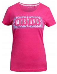 Koszulka Damska Mustang Sportowa Bawełna Logo. Czerwone bluzki sportowe damskie Mustang, m, z bawełny, bez kołnierzyka, bez ramiączek. Za 69.00 zł.