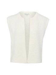 Marie Lund kamizelka z dzianiny z wełną Kobiety Sztuczne włókno biały, M/L. Białe kamizelki damskie Marie Lund, l, z dzianiny, długie. Za 179.95 zł.