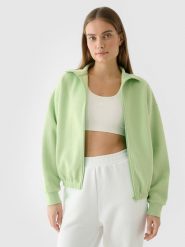 4F Bluza crop top rozpinana bez kaptura damska - zielona S. Zielone bluzy bez kaptura damskie 4f, s, bez wzorów, z bawełny, bez ramiączek. W wyprzedaży za 79.99 zł.
