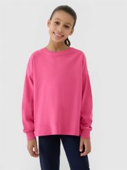 4F Longsleeve oversize gładki dziewczęcy - różowy 128 (7-8 lat). Czerwone koszulki dziewczęce 4f, bez wzorów, z bawełny, bez ramiączek. W wyprzedaży za 19.99 zł.