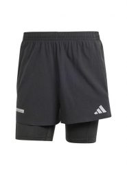 Adidas Szorty 2w1 w kolorze czarnym do biegania rozmiar: XS. Czarne szorty męskie Adidas, bez kołnierzyka. Za 109.00 zł.