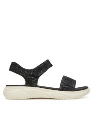 Clara Barson Sandały R25SS02835 Czarny. Czarne sandały damskie Clara Barson, bez wzorów, z materiału, bez obcasa, na płaskiej podeszwie. Za 103.99 zł.