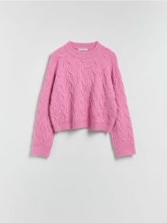 Strukturalny sweter - fioletowy. Fioletowe swetry klasyczne damskie Reserved, l, z dzianiny, bez kołnierzyka. Za 129.99 zł.