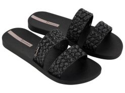 Klapki damskie Ipanema Renda Ii. Czarne klapki damskie Ipanema, bez wzorów, z materiału, bez obcasa. Za 85.99 zł.