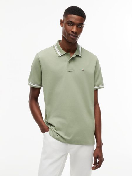 Tommy Jeans koszulka polo Mężczyźni Bawełna (100%) zielony, L. Zielone koszulki polo męskie Tommy Jeans, l, bez wzorów, z bawełny, bez ramiączek. Za 229.95 zł.
