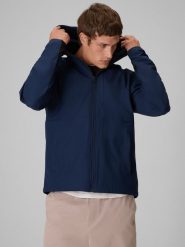 4F Kurtka softshell wiatroodporna membrana 8000 męska - granatowa L. Niebieskie kurtki softshell damskie 4f, l, bez wzorów, z softshellu, bez kaptura. Za 399.99 zł.