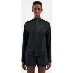 Kurtka damska ODLO Jacket ZEROWEIGHT DUAL DRY PK WATERPROOF. Czarne kurtki damskie Odlo, bez wzorów, bez kaptura. Za 1,299.99 zł.