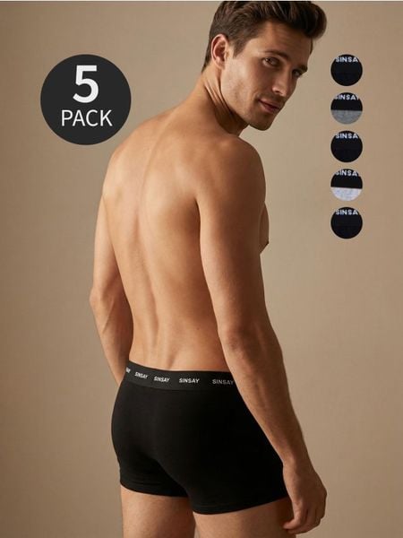 Bawełniane bokserki 5 pack - wielobarwny. Bokserki męskie Sinsay, bez wzorów, z bawełny. Za 49.99 zł.