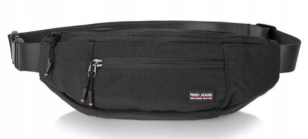 Męska Saszetka (Nerka) na Biodro - Pako Jeans - Czarna. Czarne saszetki męskie Pako Jeans, z jeansu. Za 49.99 zł.