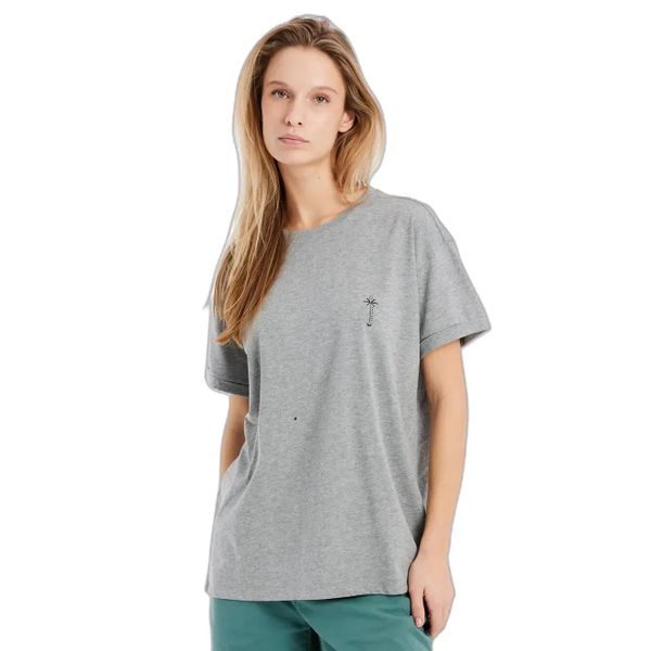 Koszulka damska Protest Prtelsao. Szare t-shirty damskie Protest, z aplikacjami, z bawełny, bez kołnierzyka. Za 152.50 zł.