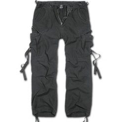 Spodnie bushcraft męskie Brandit M65 Vintage Czarne. Czarne spodnie materiałowe męskie Brandit, bez wzorów, sportowe. Za 218.40 zł.