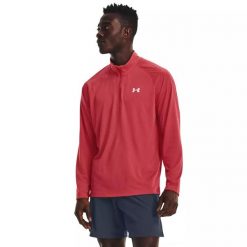 Koszulka męska Under Armour Streaker Half Zip. Czerwone t-shirty sportowe męskie Under Armour, l, bez ramiączek, do biegania. Za 149.99 zł.