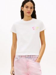 Tommy Jeans Koszulka Kobiety Bawełna biały, M. Białe t-shirty damskie Tommy Jeans, m, bez wzorów, z bawełny, bez kołnierzyka. Za 119.95 zł.
