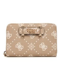 Portfel Guess. Brązowe portfele damskie Guess, z aplikacjami. Za 259.99 zł.