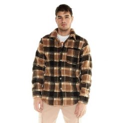 Kurtka z kaptur na co dzień na siłownię. Brązowe kurtki outdoor męskie LEONE 1947 APPAREL, bez wzorów, z poliesteru, bez kaptura. W wyprzedaży za 224.31 zł.