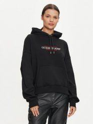 Guess Jeans Bluza W4YQ15 KC811 Czarny Regular Fit. Czarne bluzy bez kaptura damskie Guess Jeans, l, z bawełny. Za 219.99 zł.