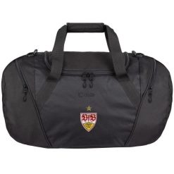Torba sportowa VfB Stuttgart 2021/22. Czarne torby męskie na ramię Jako, bez wzorów, z materiału, na ramię, duże. Za 206.63 zł.