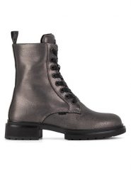 MEXX Trzewiki MI001712343W Srebrny. Szare botki damskie Mexx, z materiału, bez obcasa, na płaskiej podeszwie, bez zapięcia. Za 299.99 zł.