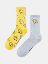 Prążkowane skarpetki 2 pack Shrek - wielobarwny. Skarpetki męskie Sinsay, bez wzorów, prążkowane. Za 15.99 zł.