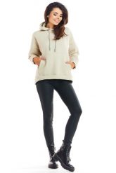 Beżowa Oversizowa Bluza z Kapturem. Brązowe bluzy z kapturem damskie Infinite You, l, z bawełny. Za 194.90 zł.